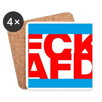 FCK AFD, NIE WIEDER IST JETZT, NO NZS, NO AFD - Coasters (set of 4) - white - Front