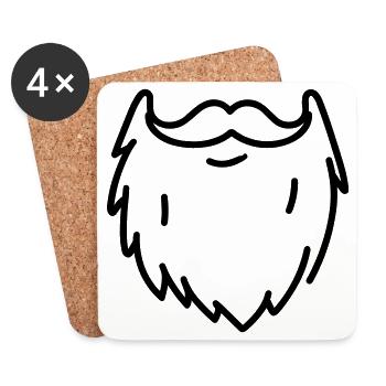 barbe - Dessous de verre (lot de 4) - blanc - Devant