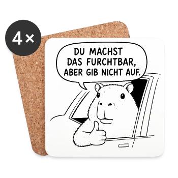 Ironisches Geschenk für Kollegen im Büro - Untersetzer (4er-Set) - Weiß - Vorne