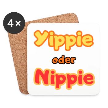 Yippie ou Nippie - Dessous de verre (lot de 4) - blanc - Devant