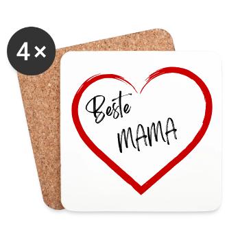 Meilleure maman - Dessous de verre (lot de 4) - blanc - Devant