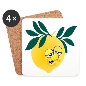 Citron Fatigué - Dessous de verre (lot de 4) - blanc - Devant