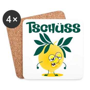 Adieu Changement d’emploi Lemon - Dessous de verre (lot de 4) - blanc - Devant