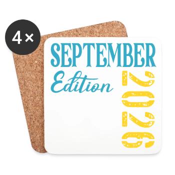 Naissance du bébé en septembre 2026 - Dessous de verre (lot de 4) - blanc - Devant