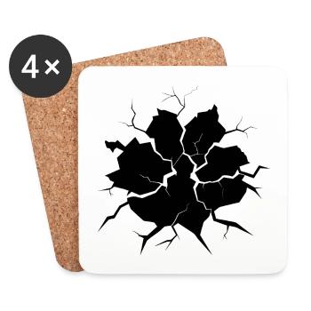 Cracked Wall - Coasters (set of 4) - white - Front