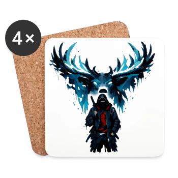 Vol de nuit Blue Phoenix - Dessous de verre (lot de 4) - blanc - Devant