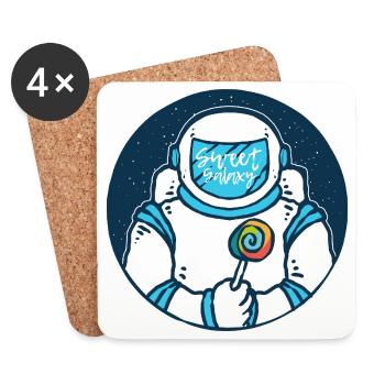 Sweet Galaxy Astronaut - Dessous de verre (lot de 4) - blanc - Devant
