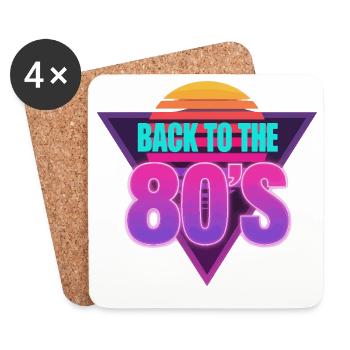 Retour aux années 80 néon - Dessous de verre (lot de 4) - blanc - Devant