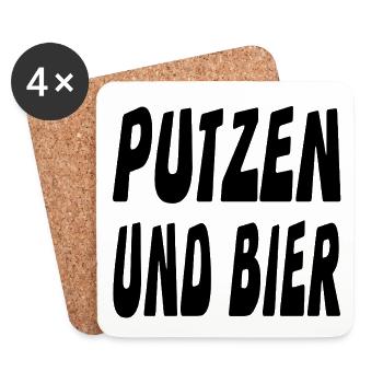 Putzen - Untersetzer (4er-Set) - Weiß - Vorne