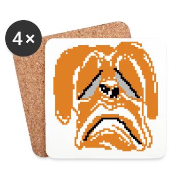 Sad Dog - Dessous de verre (lot de 4) - blanc - Devant