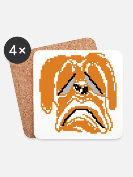 Sad Dog - Coasters (set of 4) - white