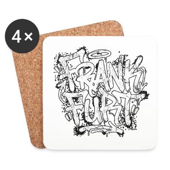 Hip Hop graffiti de Francfort - Dessous de verre (lot de 4) - blanc - Devant