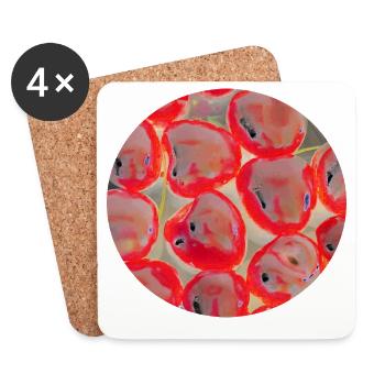 Art pop fruit néon - Dessous de verre (lot de 4) - blanc - Devant