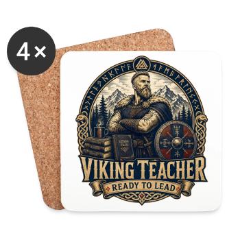 Professeur viking prêt à diriger - Dessous de verre (lot de 4) - blanc - Devant