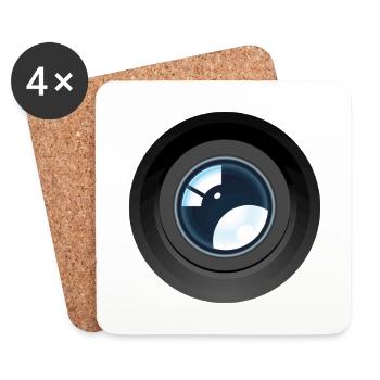 Objectif d’appareil photo graphique moderne à ouverture optique - Dessous de verre (lot de 4) - blanc - Devant