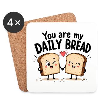 You Are My Daily Bread | Sweet Bread Comic - Coasters (set of 4) - white - Front