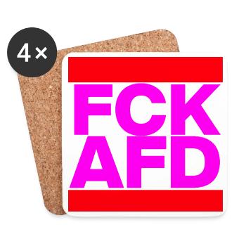 FCK AFD, NIE WIEDER IST JETZT, NO NZS, NO AFD PINK - Untersetzer (4er-Set) - Weiß - Vorne
