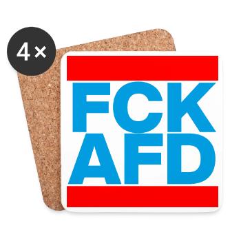 FCK AFD, NIE WIEDER IST JETZT, NO NZS, NO AFD - Untersetzer (4er-Set) - Weiß - Vorne