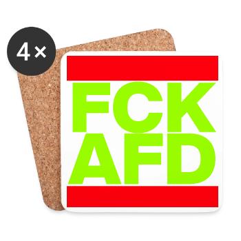 FCK AFD, NIE WIEDER IST JETZT, PAS DE NZS, PAS D’AFD - Dessous de verre (lot de 4) - blanc - Devant