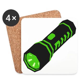 Taschenlampe Licht Icon - Untersetzer (4er-Set) - Weiß - Vorne