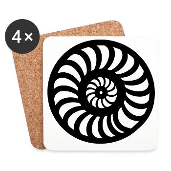Ammonite - Coasters (set of 4) - white - Front
