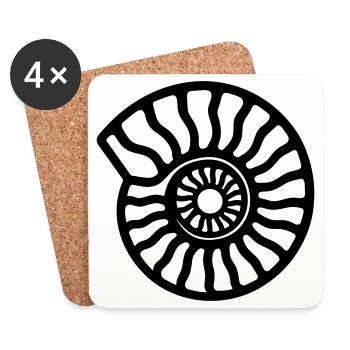 ammonite - Dessous de verre (lot de 4) - blanc - Devant