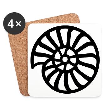 Ammonite - Coasters (set of 4) - white - Front