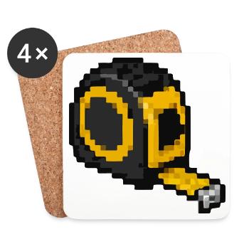 Pixels du ruban à mesurer - Dessous de verre (lot de 4) - blanc - Devant