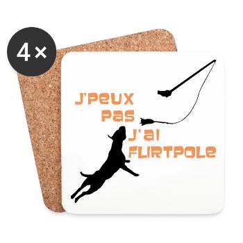 Staffie j'peux pas j'ai flirtpole sport - 002 - Dessous de verre (lot de 4) - blanc - Devant
