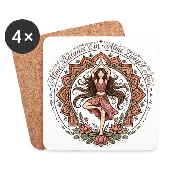 Atme Balance Ein Zweifel Aus Bunt Yoga Boho - Untersetzer (4er-Set) - Weiß - Vorne