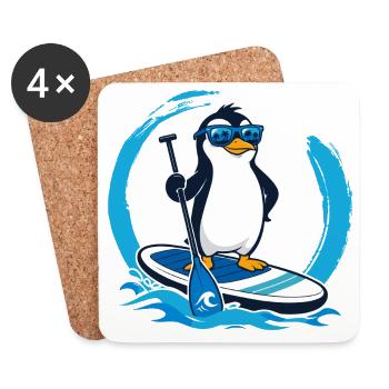  Cartoons SUP Paddleboard Board Stand Up paddel - Untersetzer (4er-Set) - Weiß - Vorne