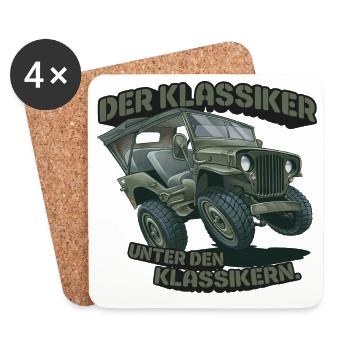 Willys MB – Der Klassiker unter den Klassikern - Untersetzer (4er-Set) - Weiß - Vorne