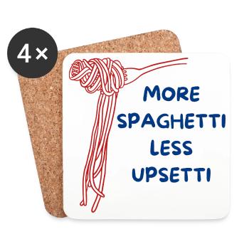 fun spaghetti design - Coasters (set of 4) - white - Front