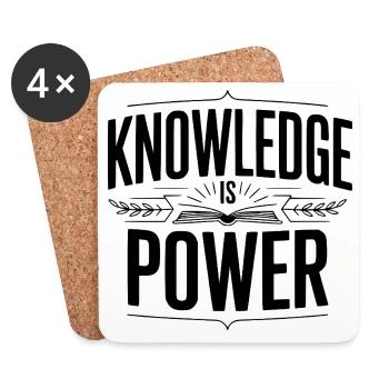 Knowledge Is Power - Coasters (set of 4) - white - Front