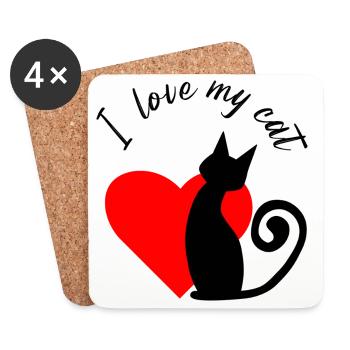 Fragmented heart in red - Coasters (set of 4) - white - Front