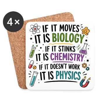 Funny Science Teacher Gift - Coasters (set of 4) - white - Front