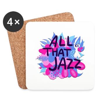 All That Jazz Musik Blumen Design - Untersetzer (4er-Set) - Weiß - Vorne