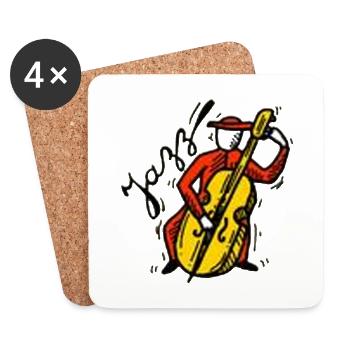 Jazz Kontrabass Musiker Design - Untersetzer (4er-Set) - Weiß - Vorne
