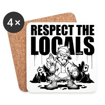 Respectez les locaux graffiti taube - Dessous de verre (lot de 4) - blanc - Devant
