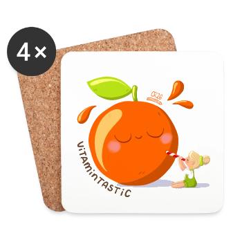 Vitamintastic Orange Girl - Coasters (set of 4) - white - Front