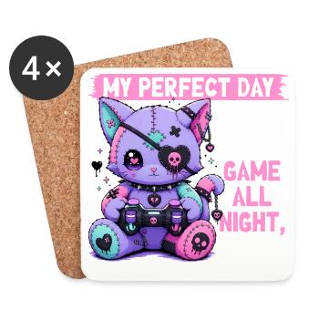Pastel Goth Soft Goth Gaming Gamer - Coasters (set of 4) - white - Front