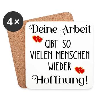 Arbeit Sinn Hoffnung - Untersetzer (4er-Set) - Weiß - Vorne