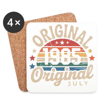 Original Juillet 1985 Anniversaire Vintage Retro - Dessous de verre (lot de 4) - blanc - Devant