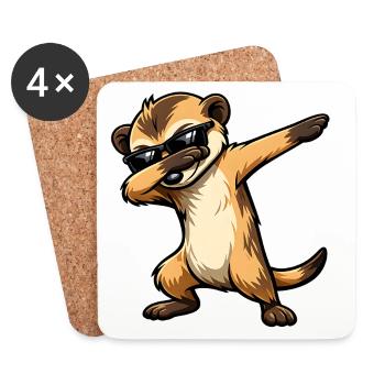 Dabbing Meerkat - Coasters (set of 4) - white - Front