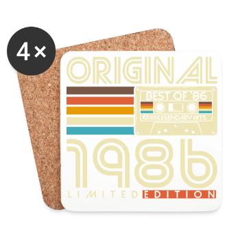 Original 1986 Vintage Vintage Birthday Retro - Coasters (set of 4) - white - Front
