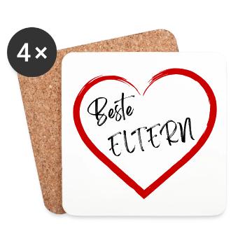 Beste Eltern - Untersetzer (4er-Set) - Weiß - Vorne
