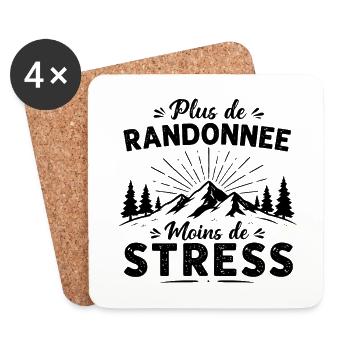 Plus de randonnée humour randonneur cadeau - Dessous de verre (lot de 4) - blanc - Devant
