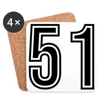 51 Number symbol - Coasters (set of 4) - white - Front