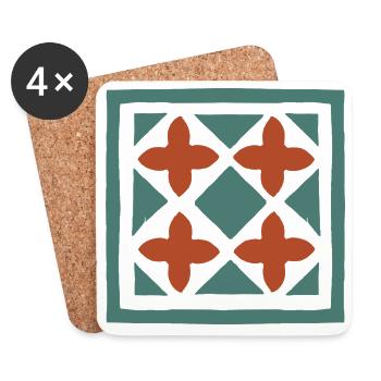 Andalusian Tiles 15 - Coasters (set of 4) - white - Front