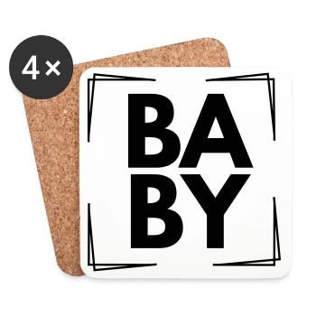 Bébé - Dessous de verre (lot de 4) - blanc - Devant